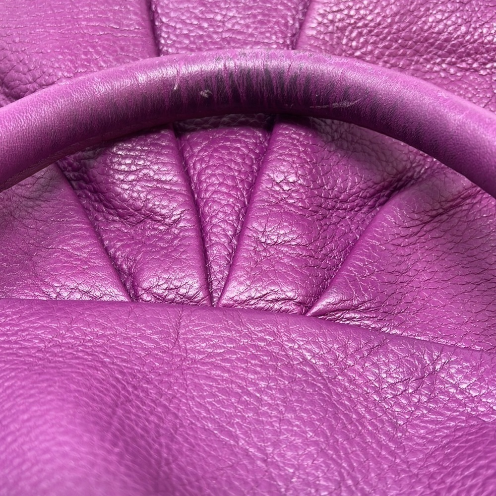 Marc by Marc Jacobs Purple Leather Long Tote Bag Double Handle Shoulder Strap - Picture 15 of 16